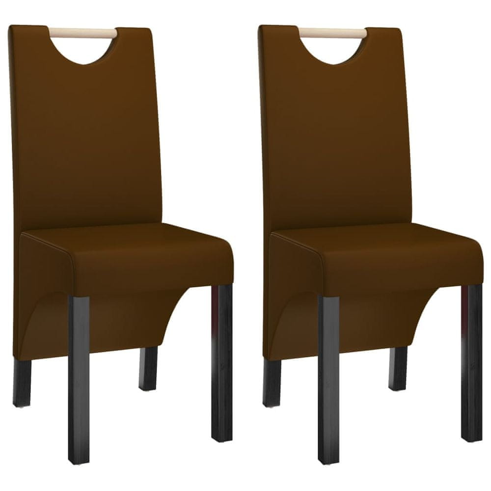 Vidaxl Jedálenské stoličky 2 ks hnedé umelá koža